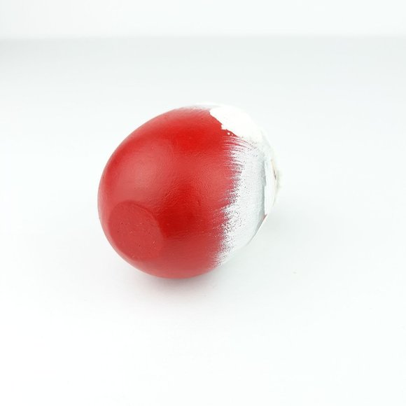 Wood Egg Painted Santa Christmas Ornament Red White - Picture 7 of 12